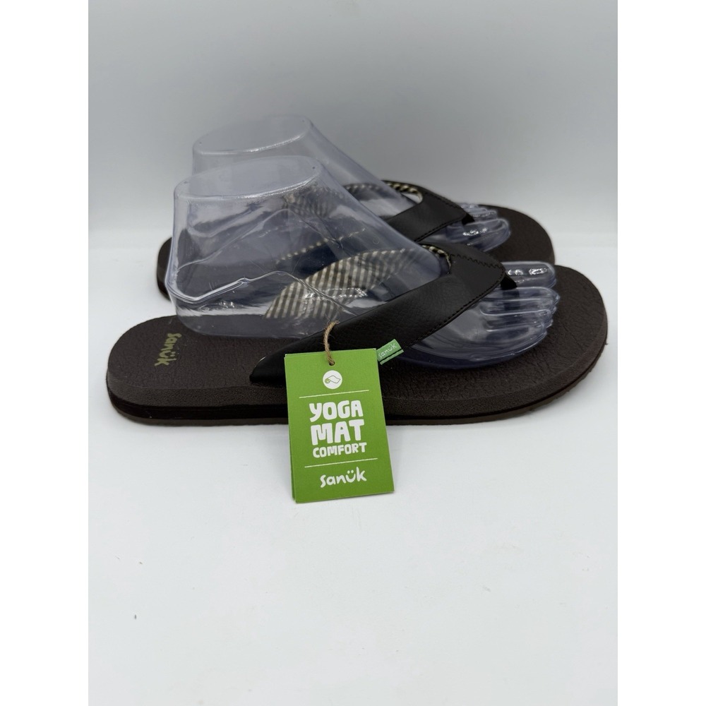 Sanuk Women's Yoga Mat Comfort Flip Flops Brown Sandals Size 11 NWT